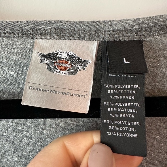 Harley-Davidson Women’s ‘American Eagle’ Baseball Tee (Size L) - Picture 5 of 7